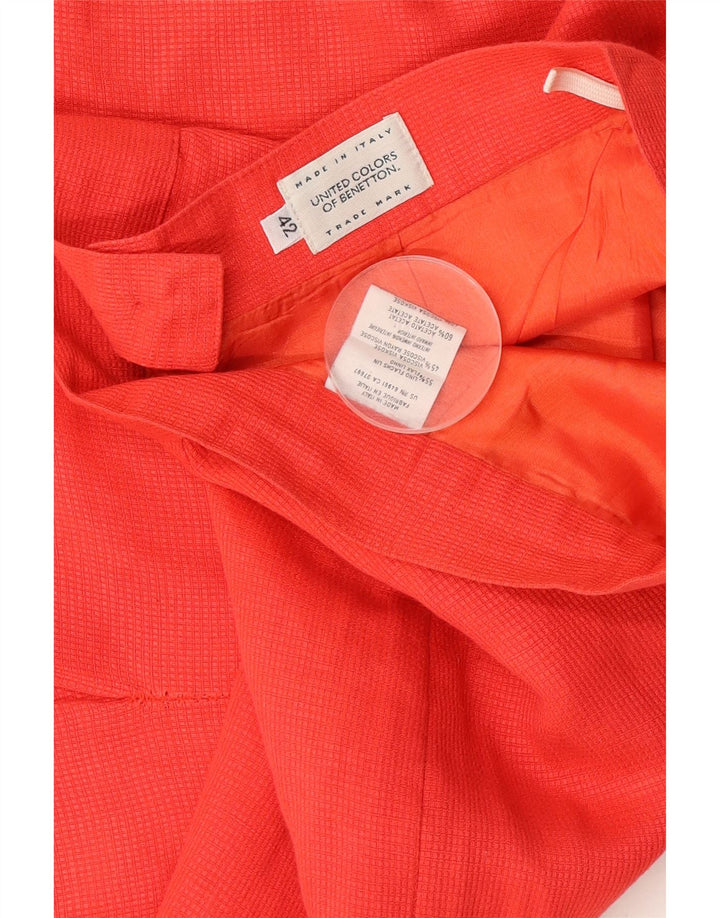 Benetton Dame Mini Pencil Skirt IT 42 Medium W26 Rød ternet linned