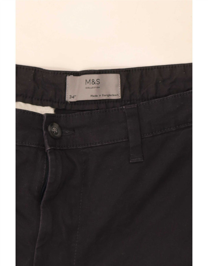 Marks & Spencer Herre Chino Shorts W34 Large Navy Blue Bomuld