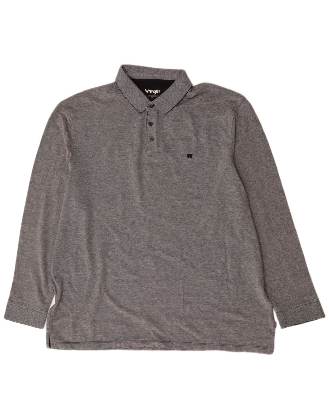 Wrangler Langærmet Polo Shirt til mænd 3XL Grå Bomuld