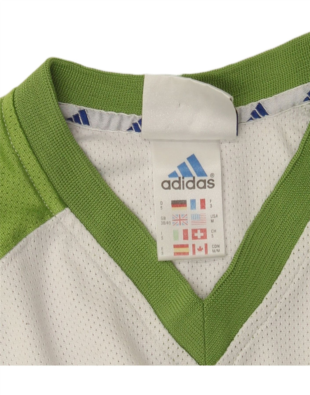 Adidas Herre grafisk T-shirt Top UK 38/40 Medium White Colourblock Polyester