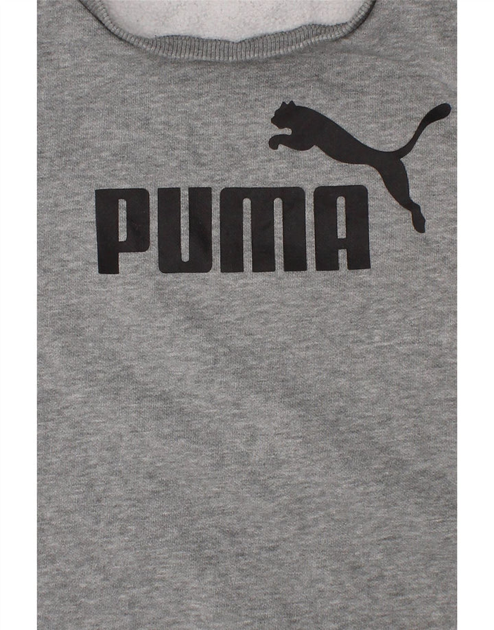 PUMA Boys Graphic Sweatshirt Jumper 4-5 Years Grey Cotton Vintage Puma and Second-Hand Puma from Messina Hembry 