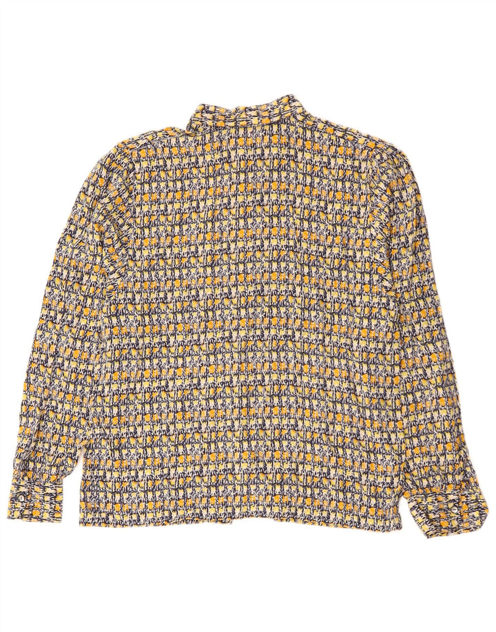 Vintage kvinders abstrakt mønster skjorte UK 14 Large Multicolor