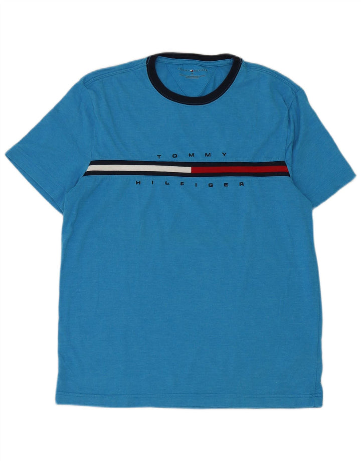 Tommy Hilfiger Herre grafisk T-shirt top mellemblå bomuld