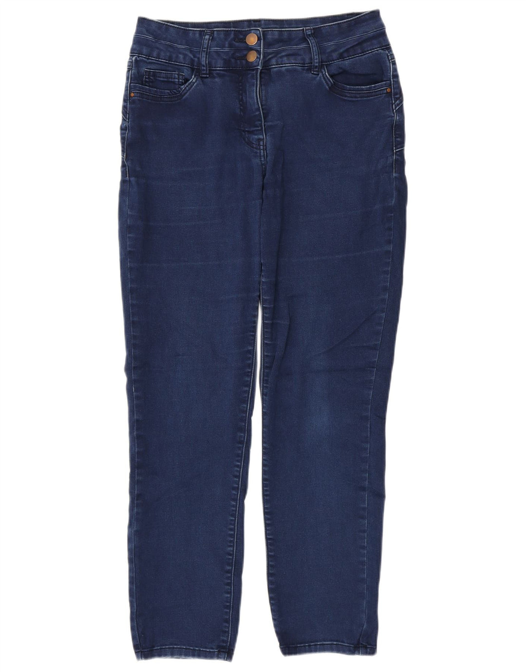 M&Co Dame Straight Jeans UK 12 Medium W32 L28 Marineblå Bomuld