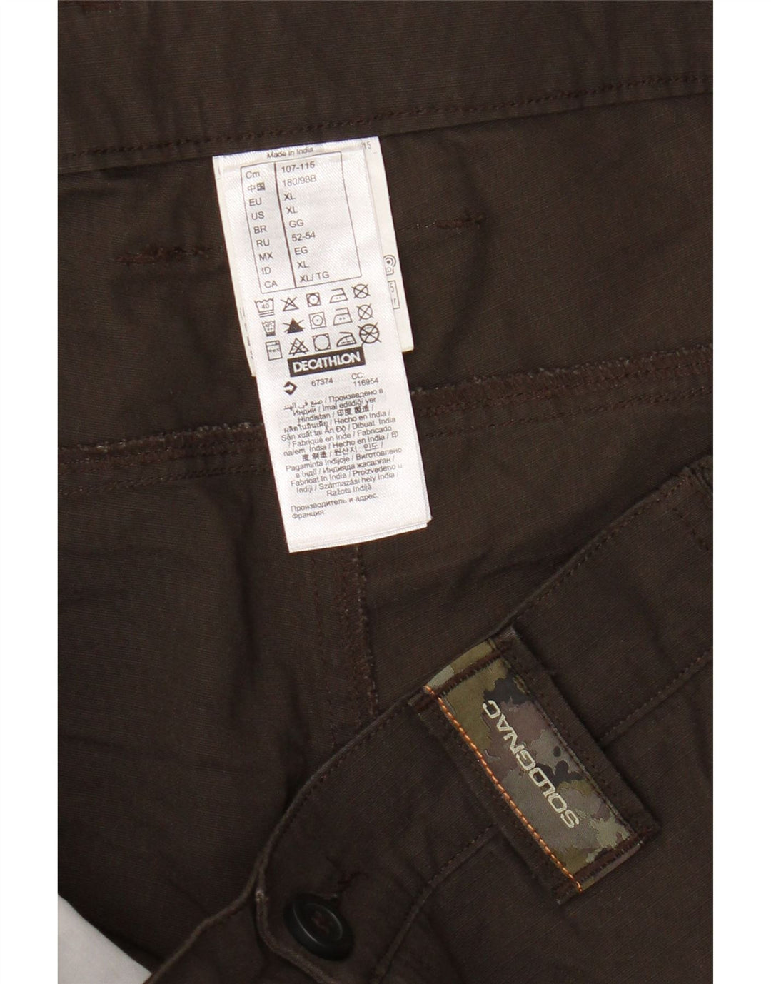 Decathlon Herre Cargo Shorts XL W38 Brun Polyester