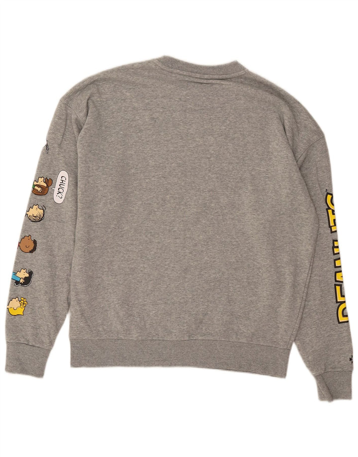 Converse Herre Peanuts Grafisk Sweatshirt Jumper Medium Grå Bomuld