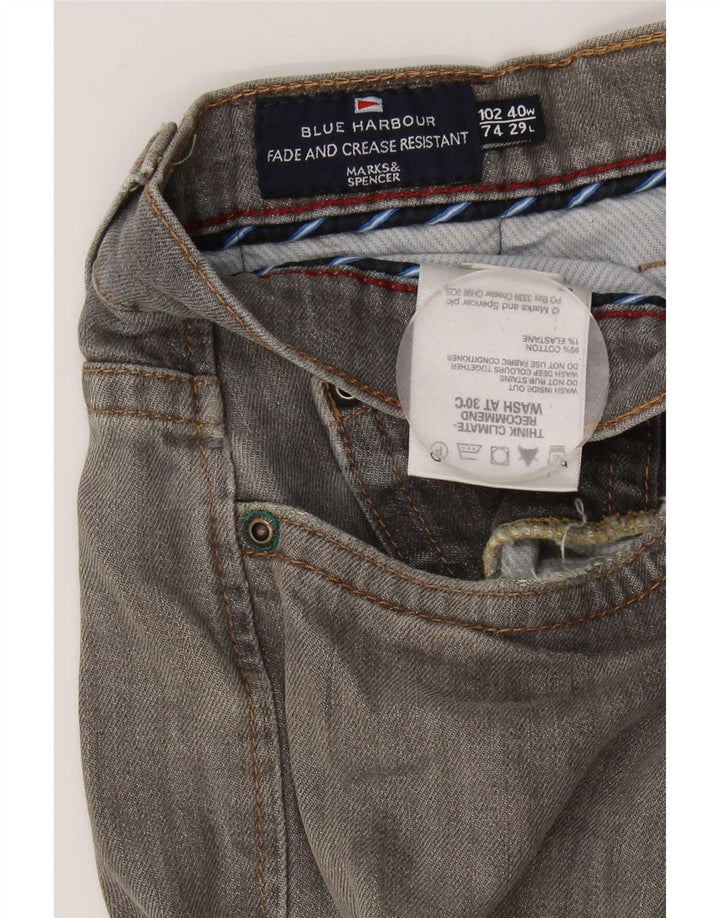Marks & Spencer Herre Blue Harbor Straight Jeans W40 L29 Grå Bomuld