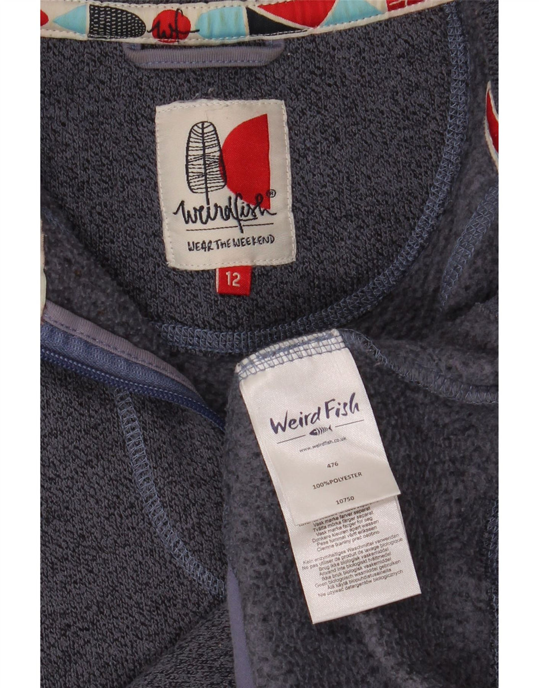 Weird Fish Dame træningsdragt Topjakke UK 12 Medium Navy Blue Flecked
