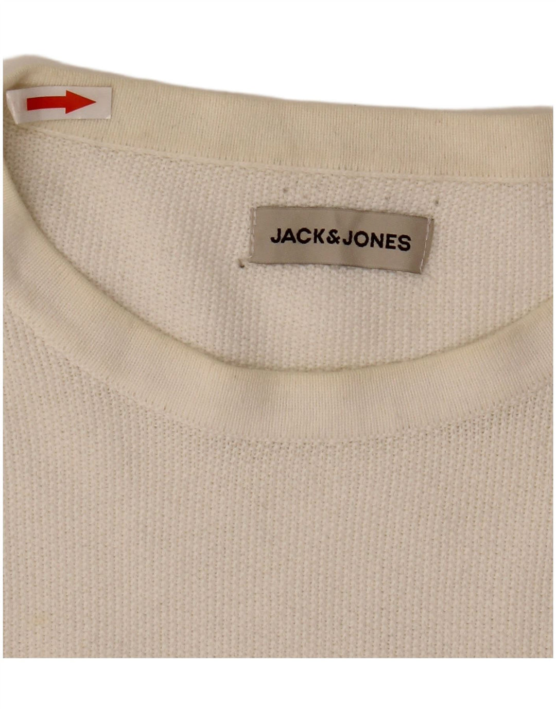 Jack & Jones Herre sweater med rund hals, stor hvid bomuld