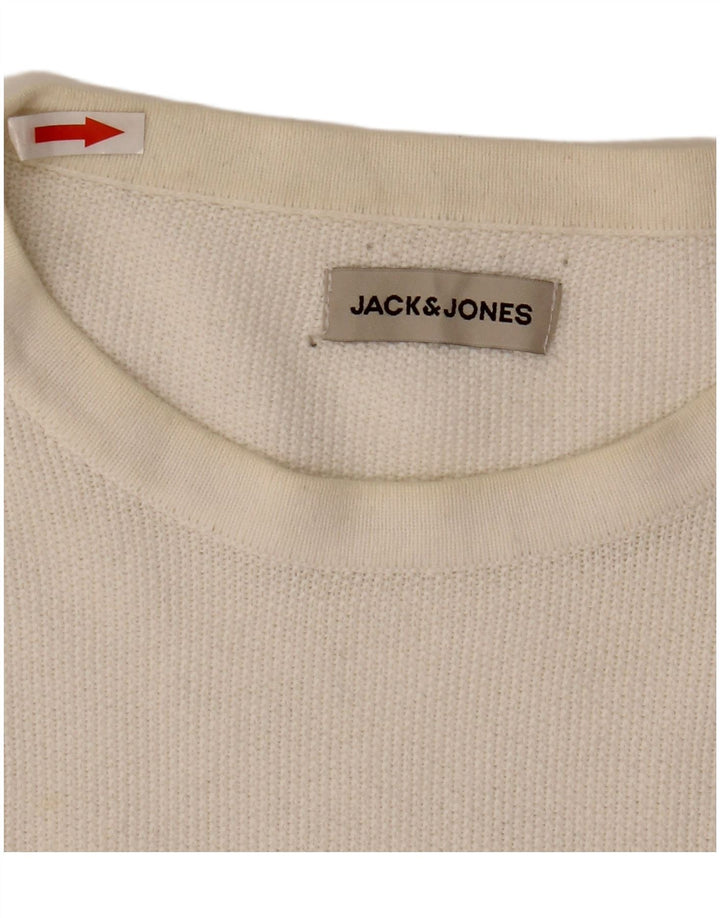 Jack & Jones Herre sweater med rund hals, stor hvid bomuld