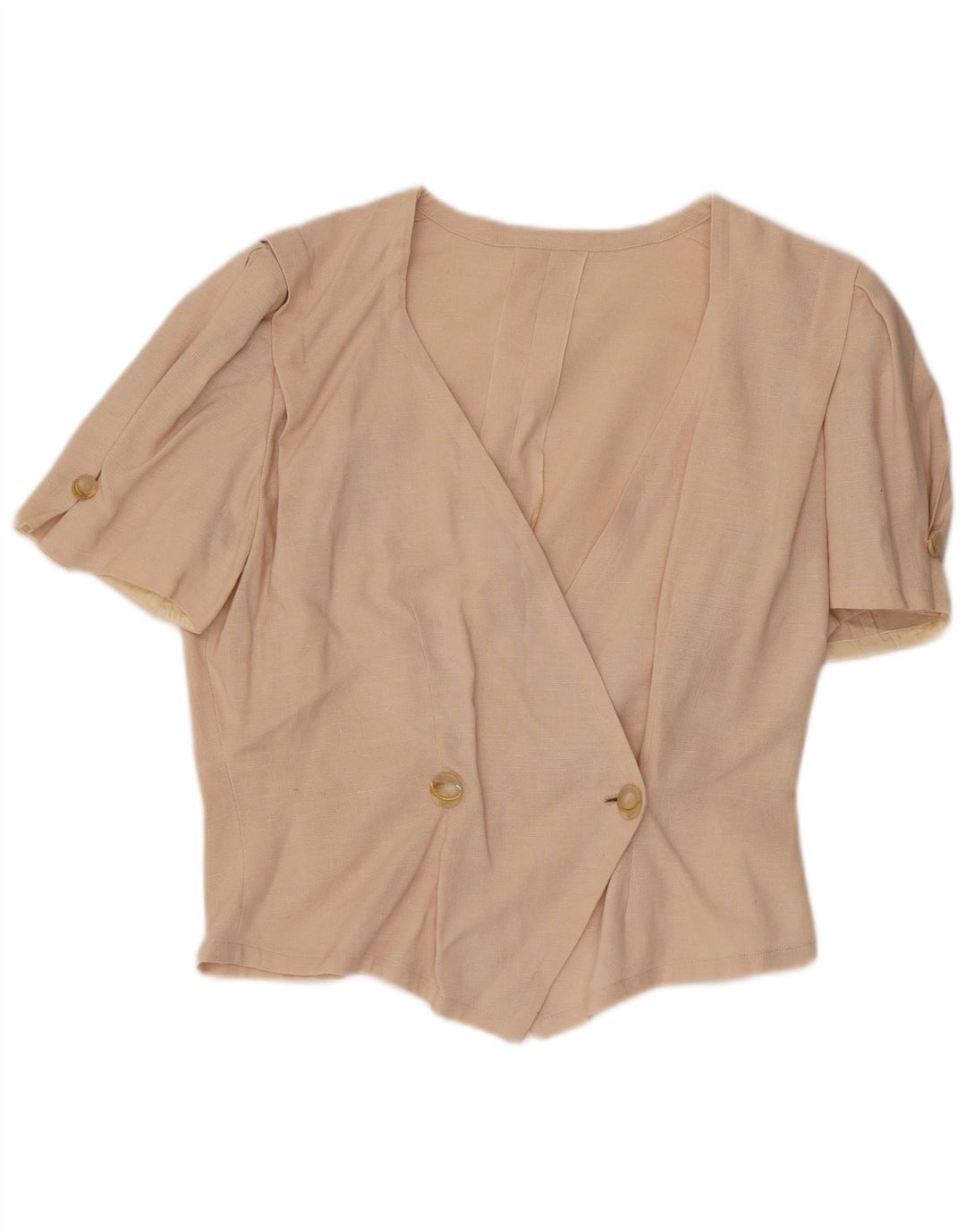 Vintage dame dobbeltradet 2-delt nederdelsæt UK 12 Medium W30 Beige