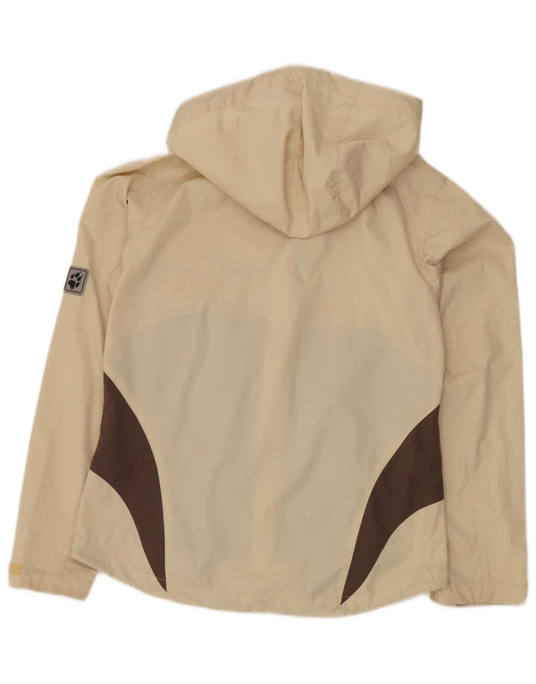 JACK WOLFSKIN Oversized regnjakke til kvinder UK 10 Small Beige Colourblock