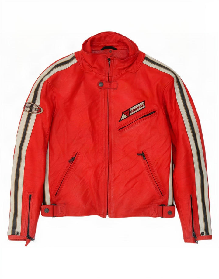 Dainese Herre Læder Racer Jakke IT 50 Medium Rød Colourblock