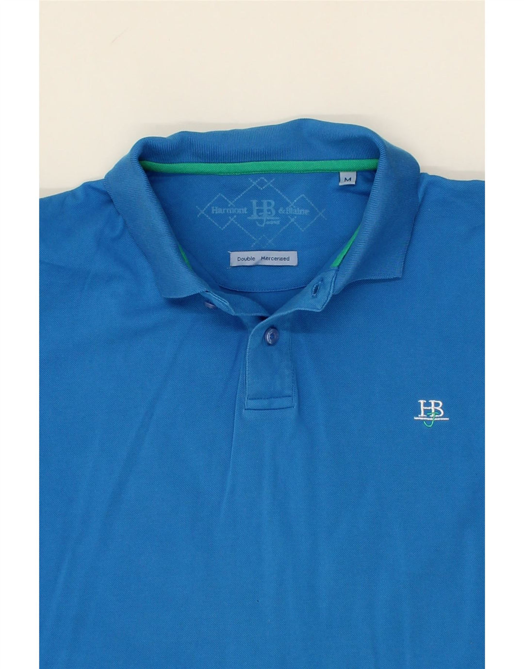 HARMONT & BLAINE Mens Polo Shirt Medium Blue Cotton Vintage Harmont & Blaine and Second-Hand Harmont & Blaine from Messina Hembry 