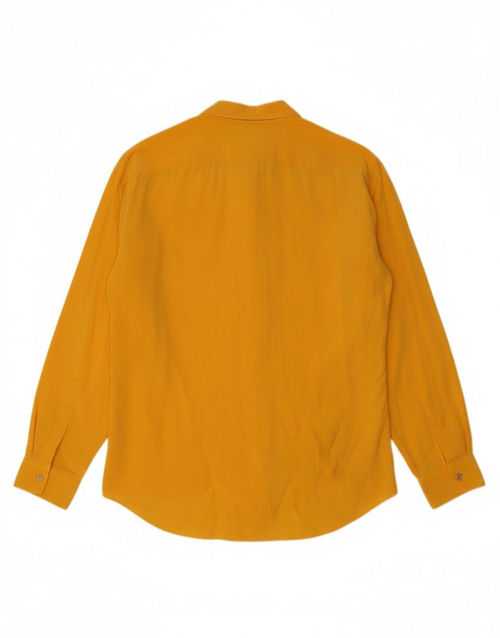 BAGUTTA Womens Shirt Blouse IT 44 Medium Yellow Silk