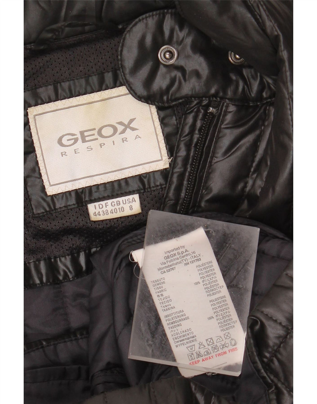 GEOX RESPIRA Womens Padded Jacket UK 10 Small  Black Polyester