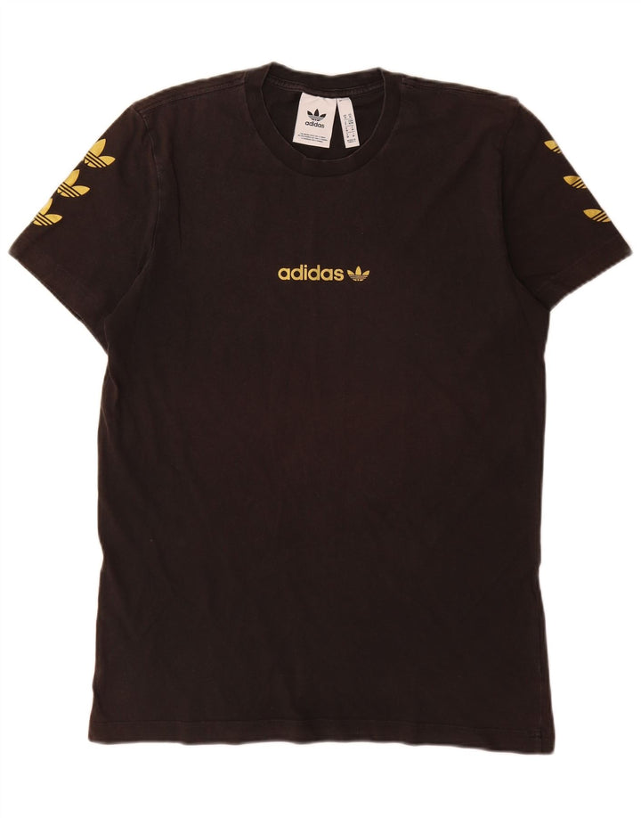 Adidas Herre grafisk T-shirt Top Medium Sort