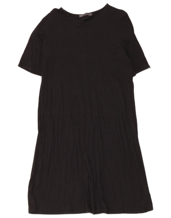 Marks & Spencer T-shirtkjole til kvinder UK 12 Medium Black Viscose