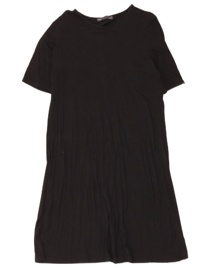 Marks & Spencer T-shirtkjole til kvinder UK 12 Medium Black Viscose
