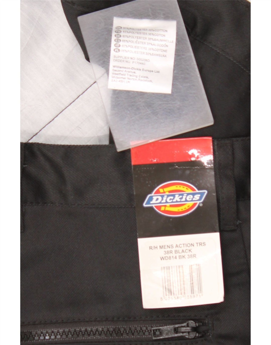 DICKIES Straight Cargo bukser til mænd W38 L30 Sort polyester