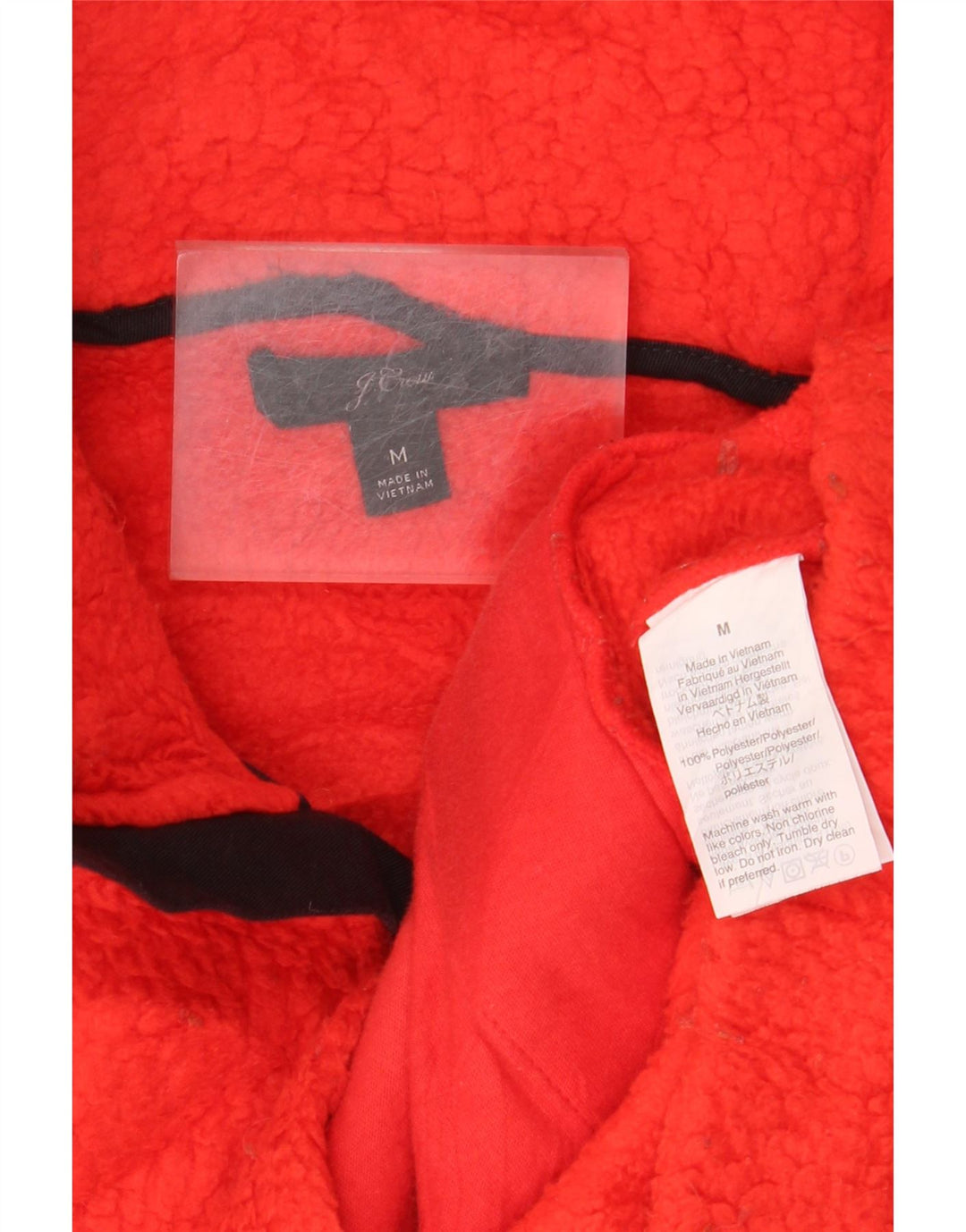 J. CREW Fleecetrøje med lynlås til kvinder UK 14 Medium Orange Polyester
