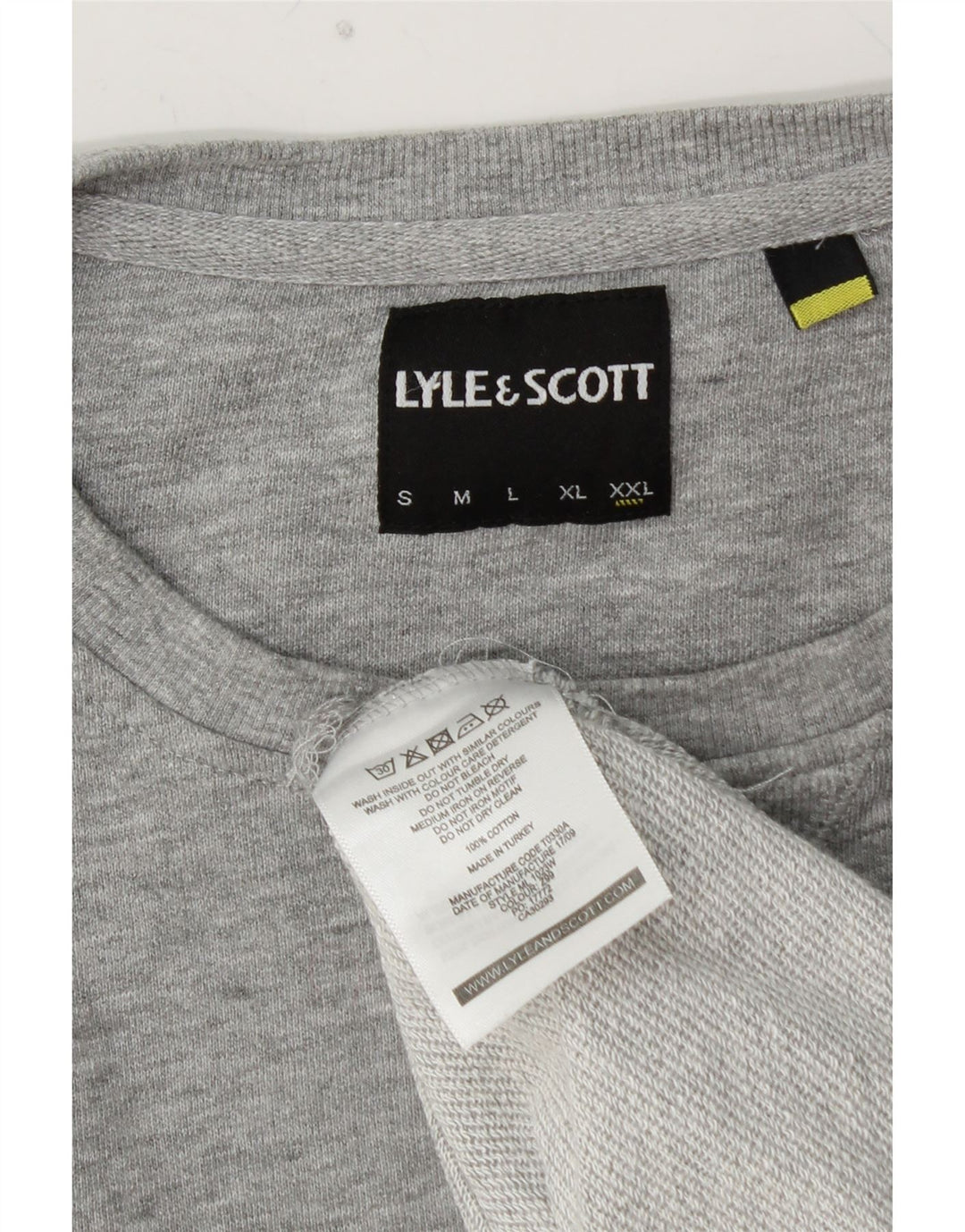LYLE & SCOTT Herre sweater med rund hals 2XL grå bomuld
