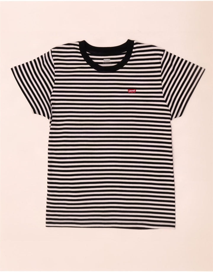 Levi's Dame T-Shirt Top UK 10 Lille Sort Stribet