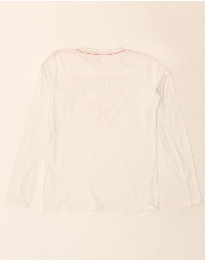 GUESS Boys Graphic Top Long Sleeve 13-14 Years White Vintage Guess and Second-Hand Guess from Messina Hembry 