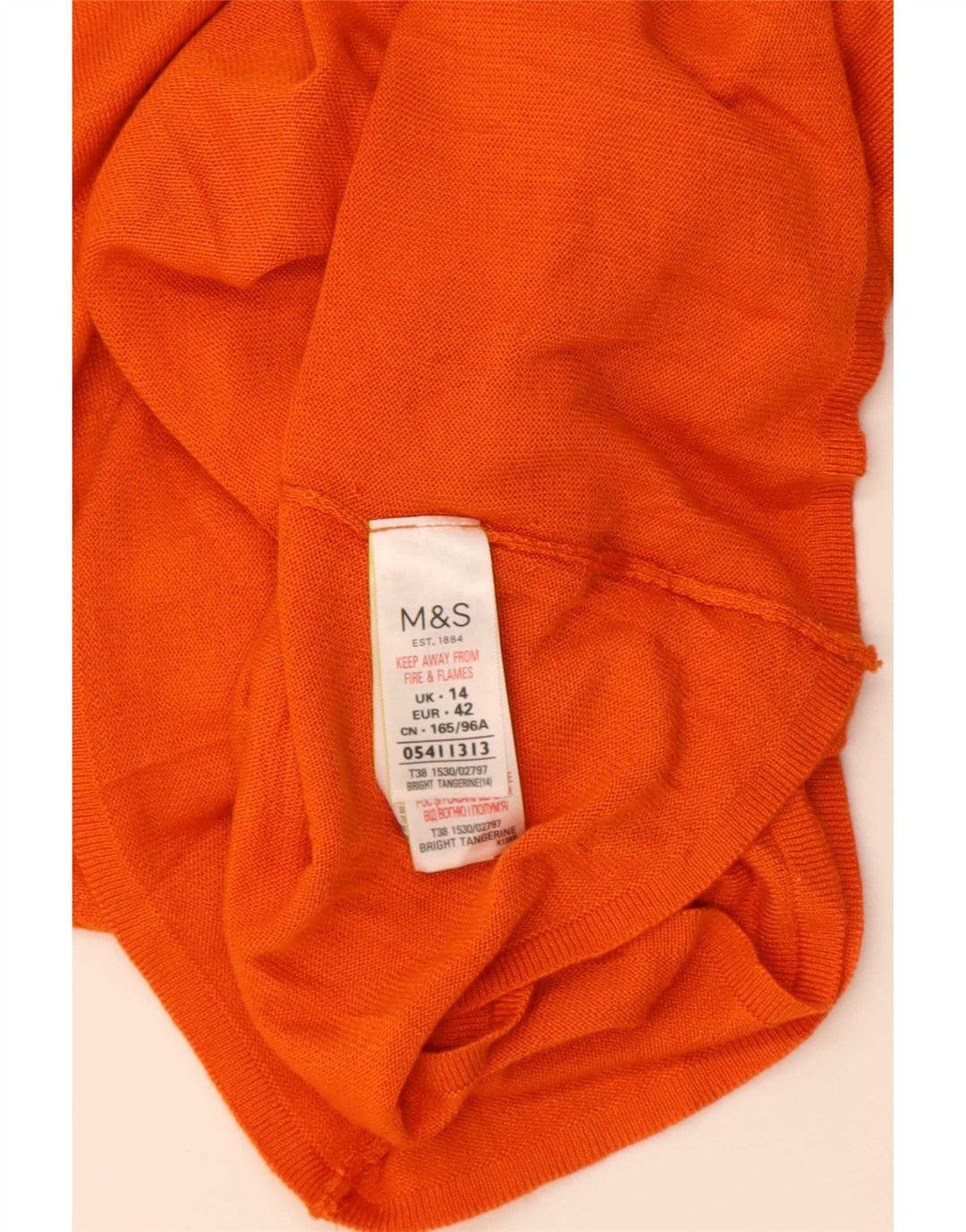 Marks & Spencer Damebluse Top UK 14 Medium Orange Akryl