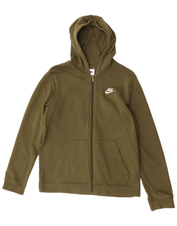Nike hættetrøje med lynlås til piger 13-14 år XL Green Cotton Sports