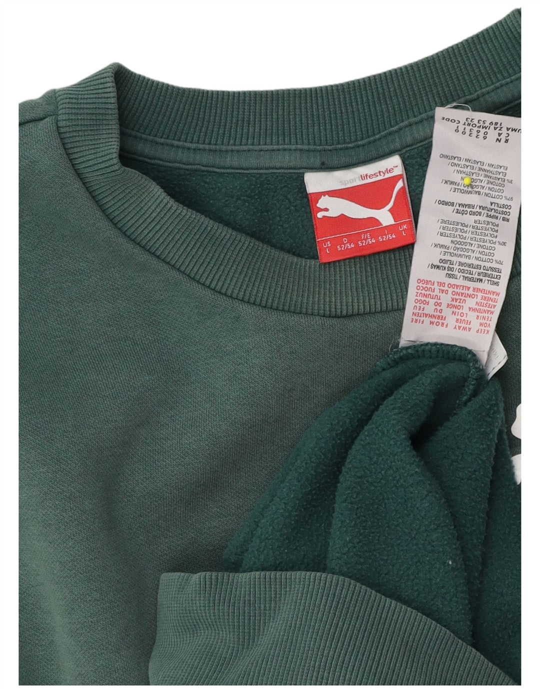 Puma Herre Grafisk Sweatshirt Jumper Stor Grøn Bomuld
