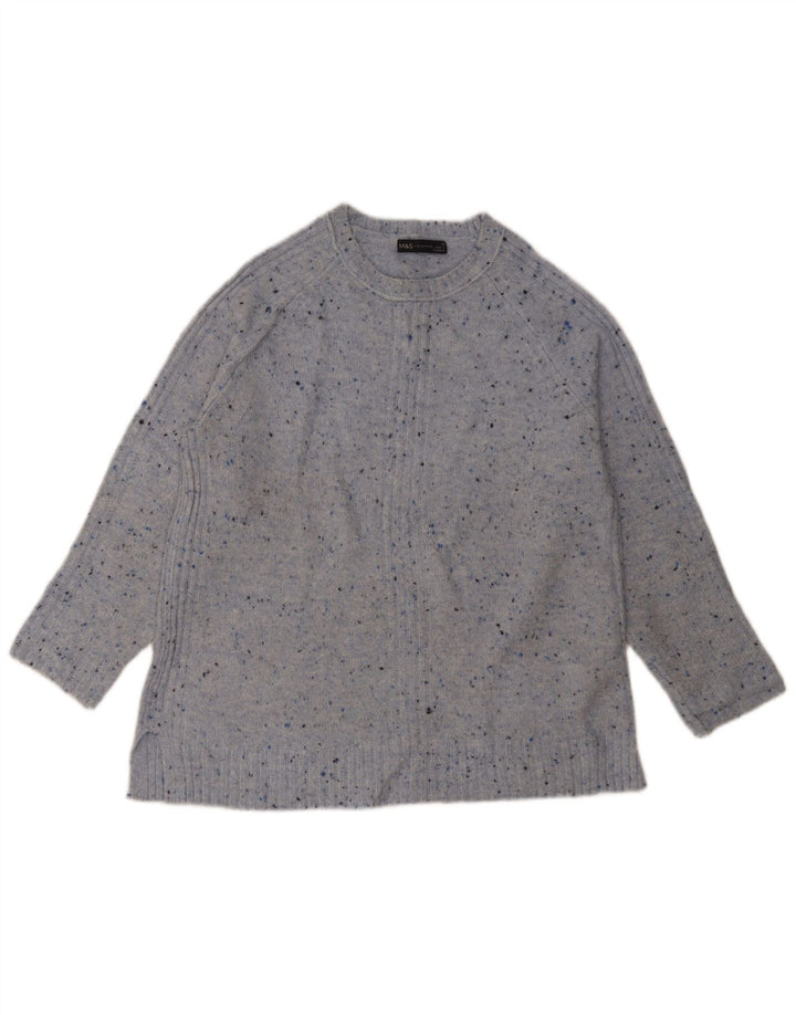 Marks & Spencer Dame sweater med rund hals DK 14 Medium Blue Flecked