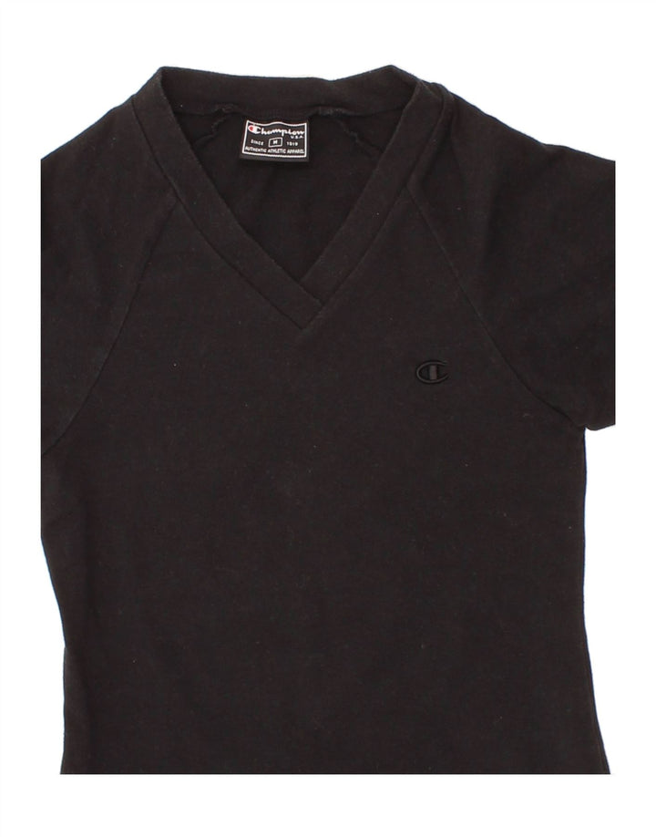 CHAMPION Girls T-Shirt Top 9-10 Years Medium Black Cotton Vintage Champion and Second-Hand Champion from Messina Hembry 