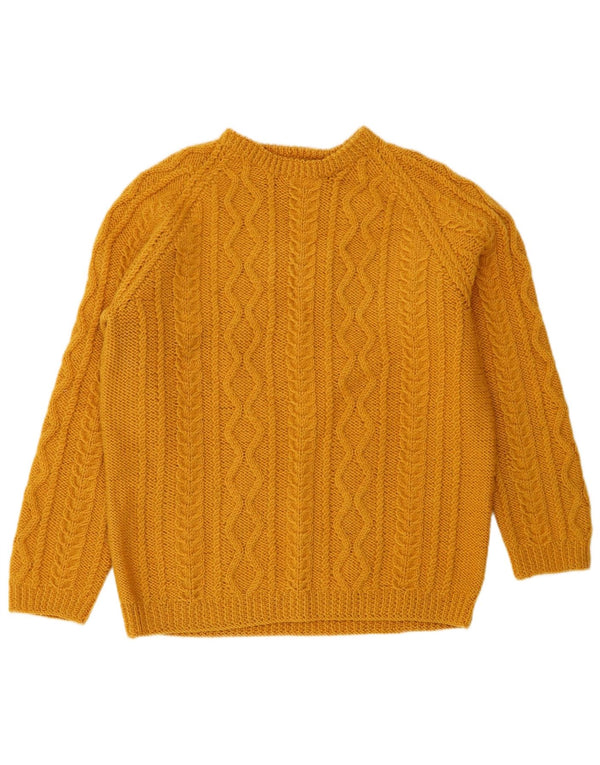Vintage Dame Boat Neck Jumper Sweater UK 16 Large Yellow