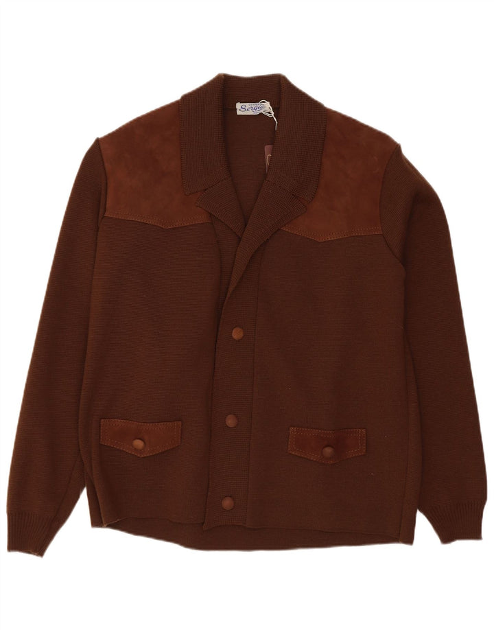 Vintage herre cardigan sweater lille brun