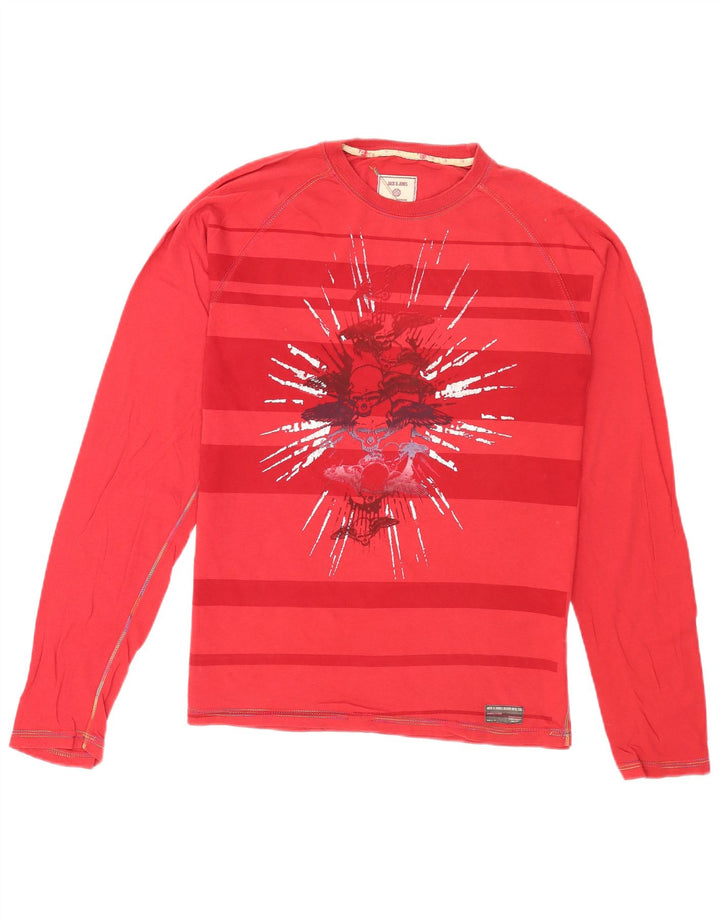 Jack & Jones Herre grafisk top langærmet stor rød bomuld