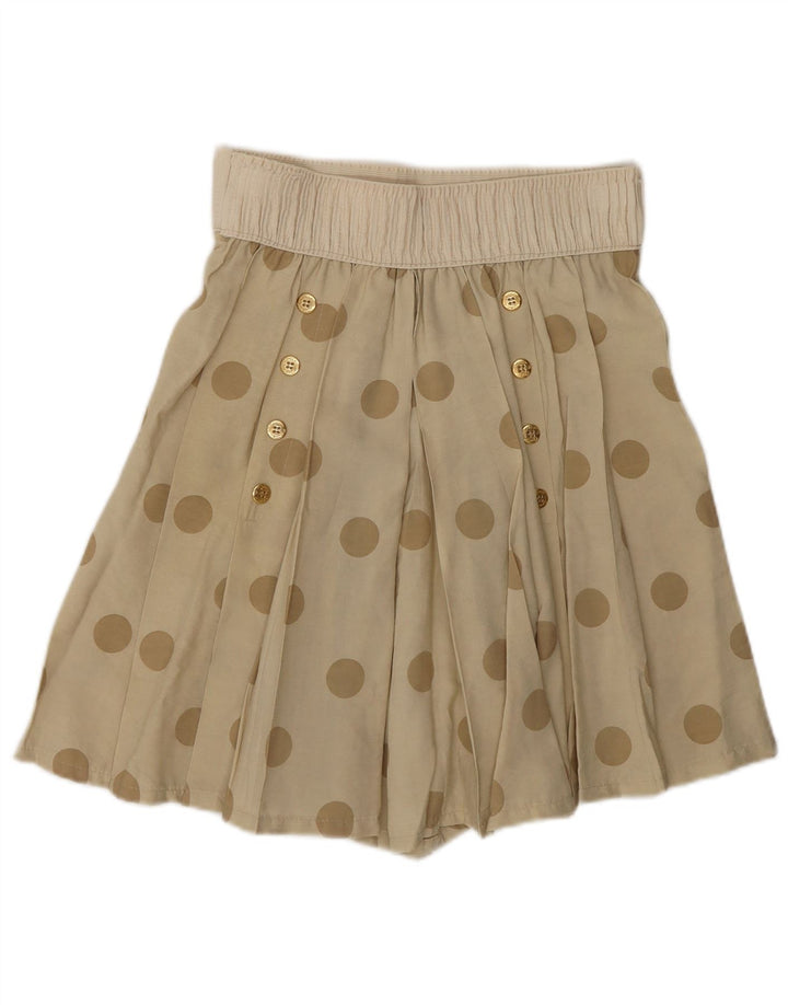 Vintage kvinders højtaljede Cullotes Shorts W28 Medium Beige Polka Dot