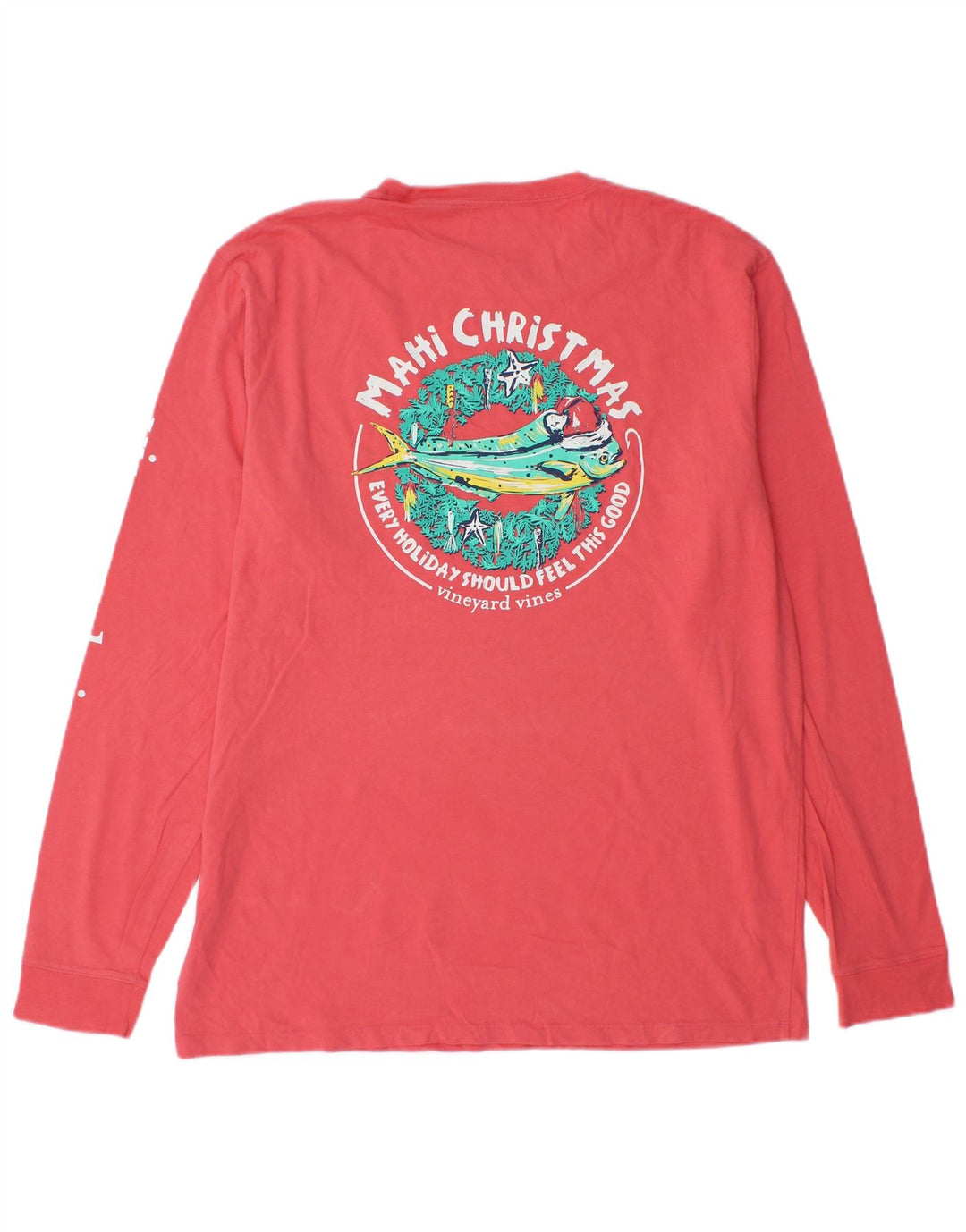 Vineyard Vines Herre Grafisk Top Langærmet Medium Pink Bomuld