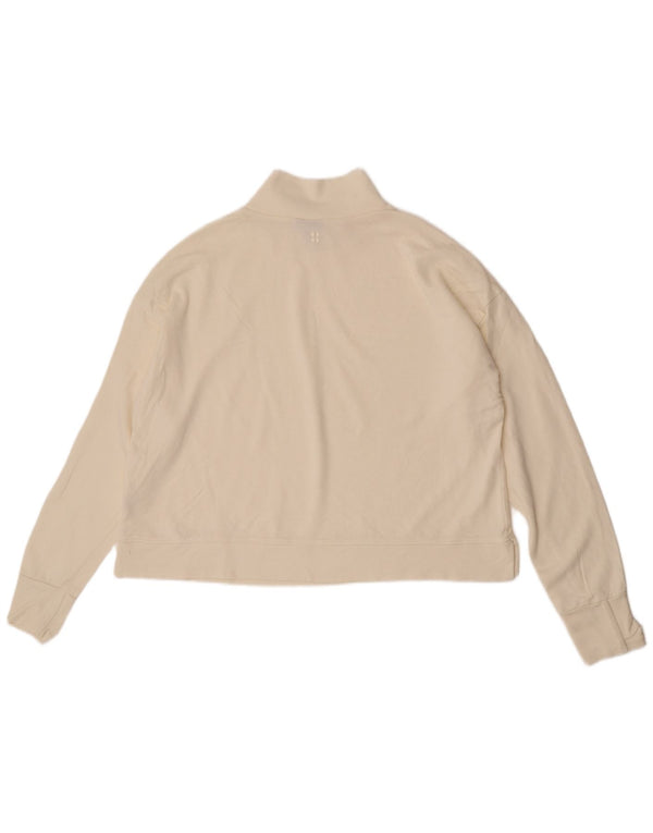 Sweaty Betty Womens Crop Oversized Sweatshirt Jumper UK 16 Large Off White