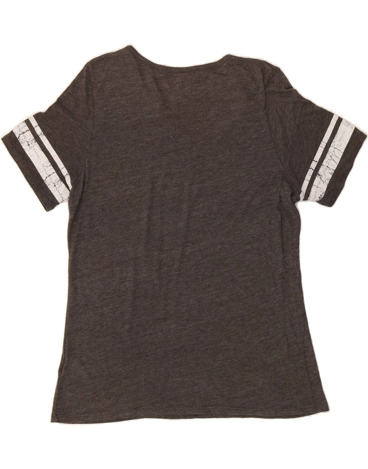 MAJESTIC Womens Graphic T-Shirt Top UK 20 2XL Grey Polyester Vintage Majestic and Second-Hand Majestic from Messina Hembry 
