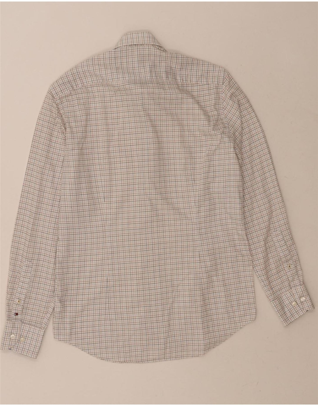 TOMMY HILFIGER Mens Tailored Shirt Size 37 14 1/2 Small White Check Cotton Vintage Tommy Hilfiger and Second-Hand Tommy Hilfiger from Messina Hembry 