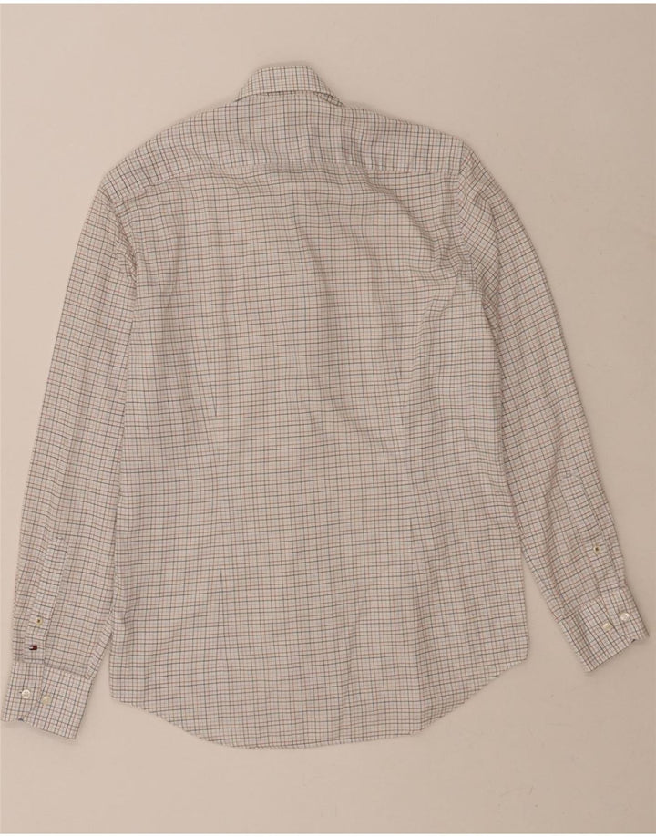 TOMMY HILFIGER Mens Tailored Shirt Size 37 14 1/2 Small White Check Cotton Vintage Tommy Hilfiger and Second-Hand Tommy Hilfiger from Messina Hembry 