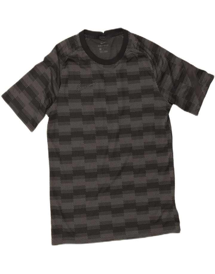 Nike Herre Dri Fit T-shirt Top Medium Sort Geometrisk Polyester