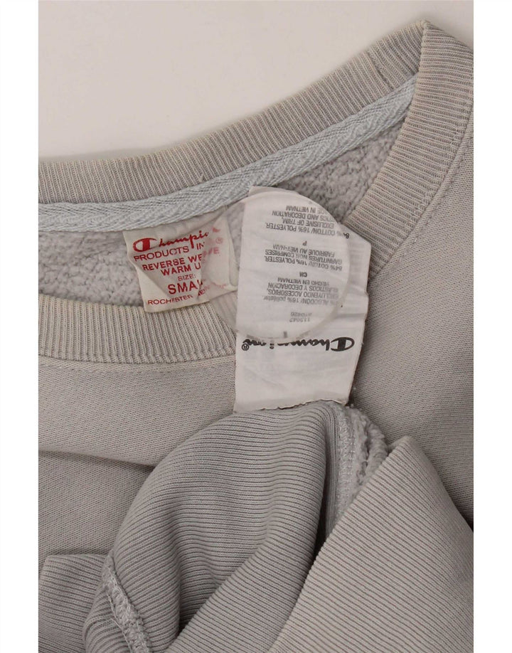 Champion Dame Grafisk Sweatshirt Jumper UK 10 Lille Grå Bomuld