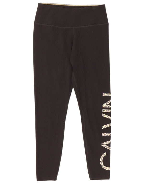 Calvin Klein Dame Grafiske Leggings UK 8 Small Black Bomuld