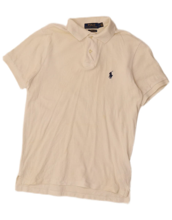 Polo Ralph Lauren Herre Custom Slim Fit Polo Shirt Small Off White Bomuld