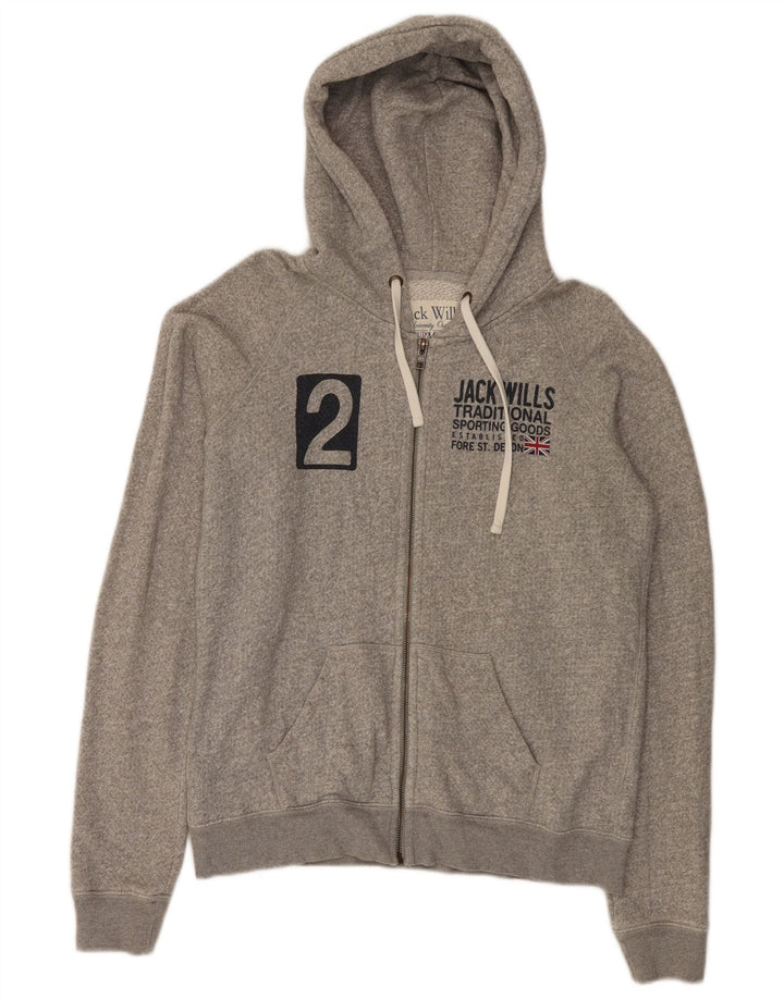 Jack Wills Dame Hættetrøje Sweater UK 12 Medium Grå Bomuld