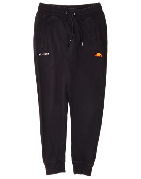 Ellesse kvinders grafiske træningsdragt bukser joggers UK 6 XS marineblå bomuld