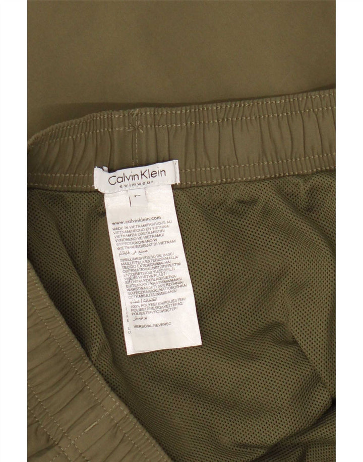 Calvin Klein Herre grafiske badeshorts Stor Khaki Polyester