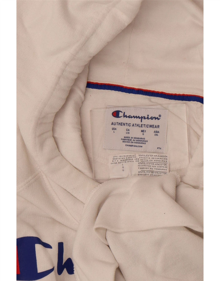Champion Herre grafisk hættetrøje Jumper Large White Polyester